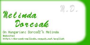 melinda dorcsak business card